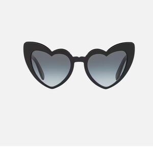 Saint Laurent Black Oversized Heart Sunglasses
